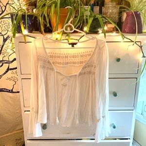 Flowy Boho White Blouse